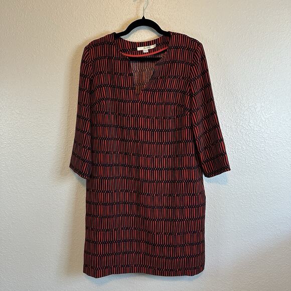 Boden Easy Notch Tunic Dress size 8R Red And Navy Casual Classic Career Holiday - Picture 3 of 10